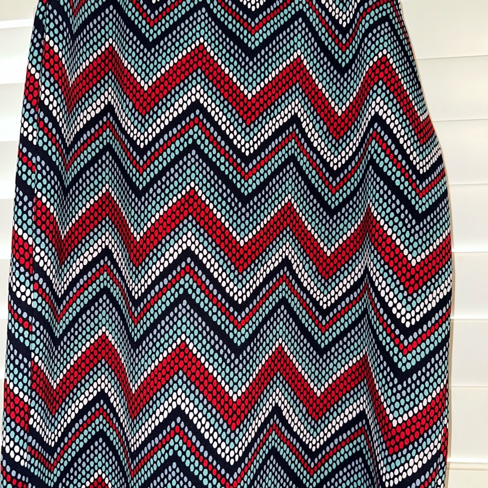 Chevron Patterned Skirt - Red, Blue, White